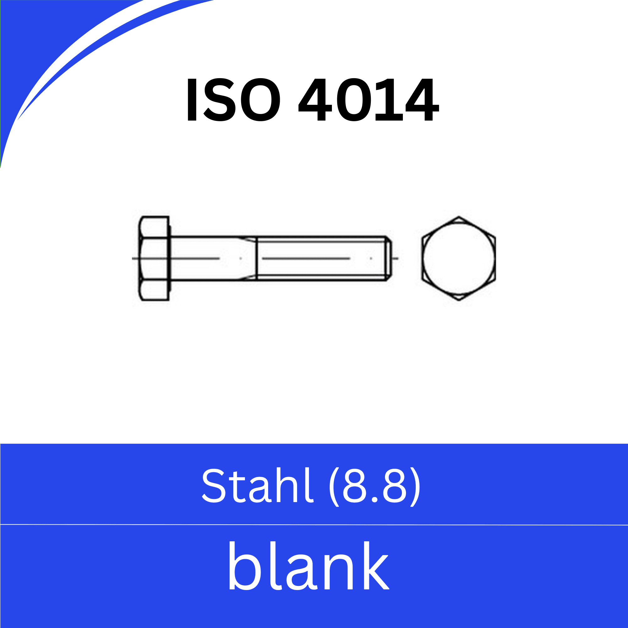 Bild für Kategorie ➤ Kategorie: ISO 4014 Stahl (8.8) blank